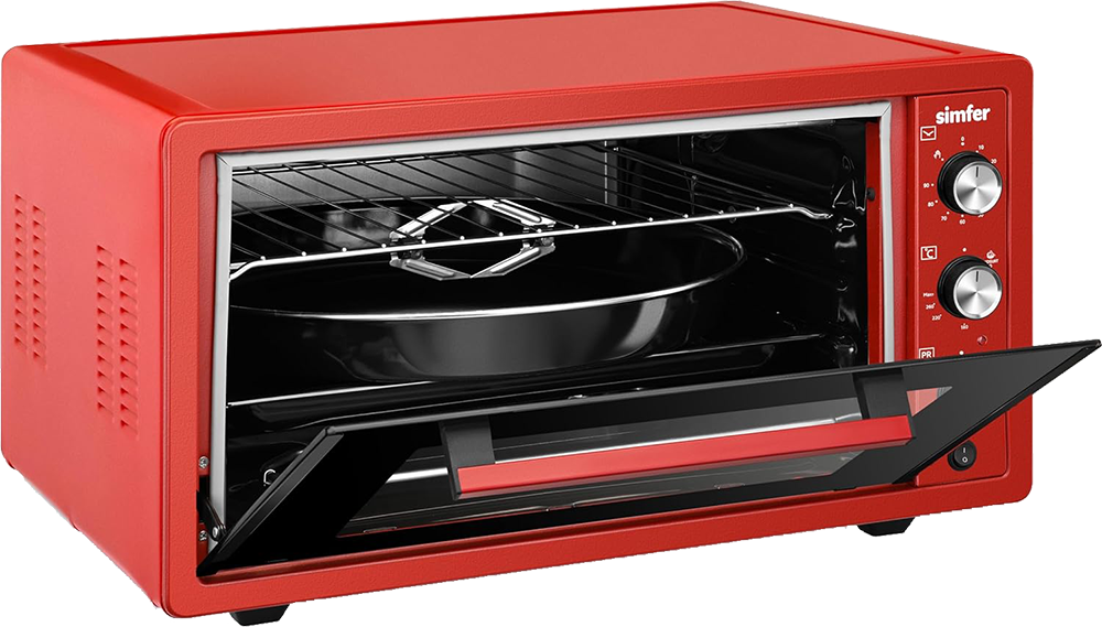 فرن كهرباء سيمفر 45 لتر ، 1400 وات ، زجاج دبل شواية مزدوجة ، مروحة تبريد ، احمر ، 1215138