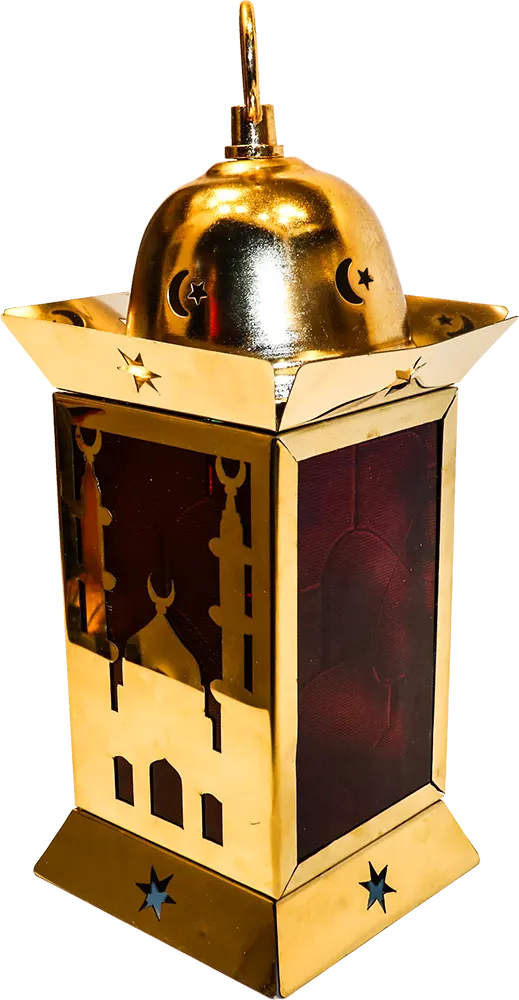 Ramadan Mineral Lantern, Mosque Shape, 26 Cm, Golden Color, 480 Model