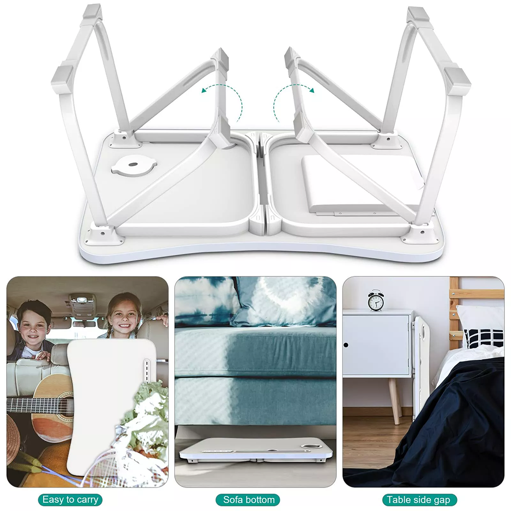 Laptop Bed Desk , Portable Foldable Laptop Bed Table with USB Charge Port , Multicolor , Model 70