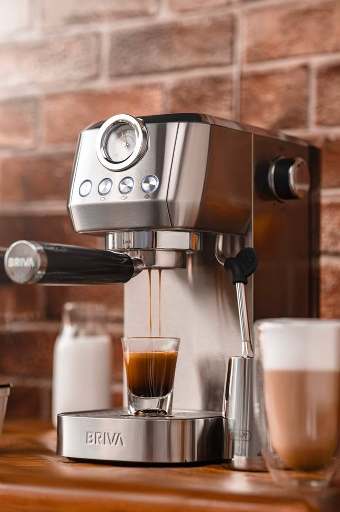 ماكينة قهوة بريفا cتصميم نحيف ، 20 بار ، فوهة رغوة حليب متكاملة ، خزان مياة 1.3 لتر ، سيلفر ، كود ( 87885)