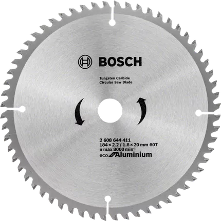 Bosch for Aluminum Circular Saw Blade, 7.25",60 teeth, 644.411