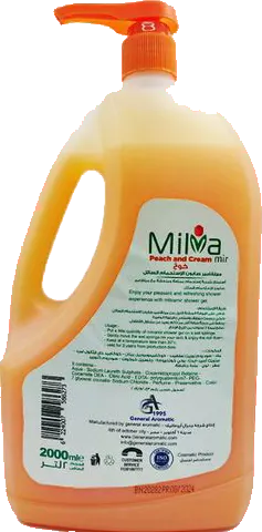 شاور جل مرطب بالخوخ والكريمة من ميلفا ، 2 لتر