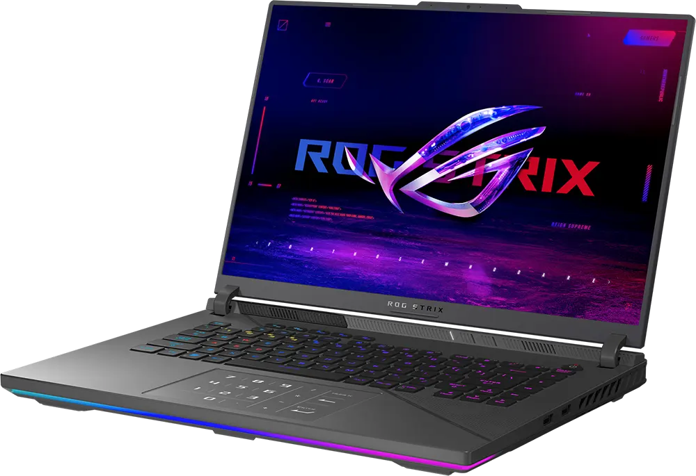 لاب توب اسوس روج سترايكس جي 16 G614JV-N3487W انتل كور I7-13650HX، رامات 16 جيجابايت، هارد ديسك 1 تيرابايت SSD، كارت شاشة نفيديا جي فورس RTX™ 4060 سعة 8 جيجابايت، شاشة 16 بوصة دقة FHD، ويندوز 11 هوم، اسود