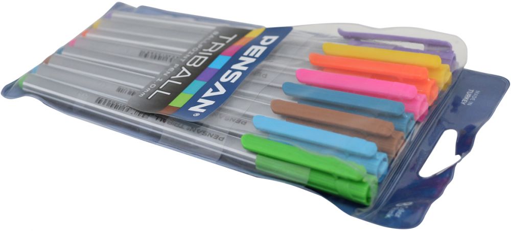 أقلام حبر جافة بنسان، 8 أقلام، 1 ملم، ألوان متعددة، 1003-8