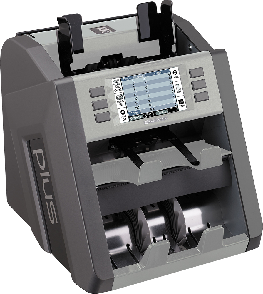 Rigle Money Counting Machine, Count 20 Bills, LCD Touch Screen, Counterfeit Detection, 2 Drawers, P30