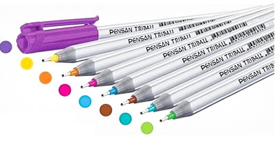 أقلام حبر جافة بنسان، 8 أقلام، 1 ملم، ألوان متعددة، 1003-8