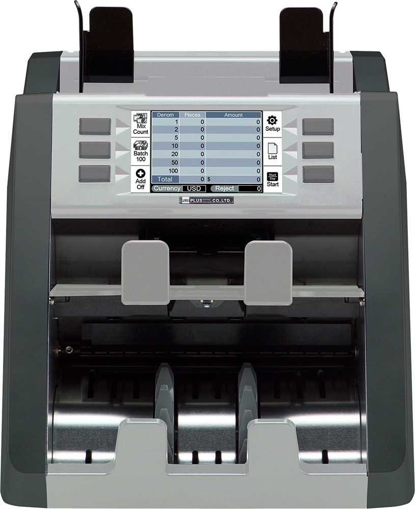 Rigle Money Counting Machine, Count 20 Bills, LCD Touch Screen, Counterfeit Detection, 2 Drawers, P30