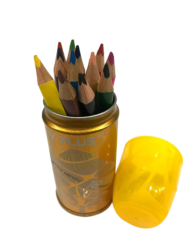 Yplus Wooden Color Short  Metal Box 12 Colors 150211