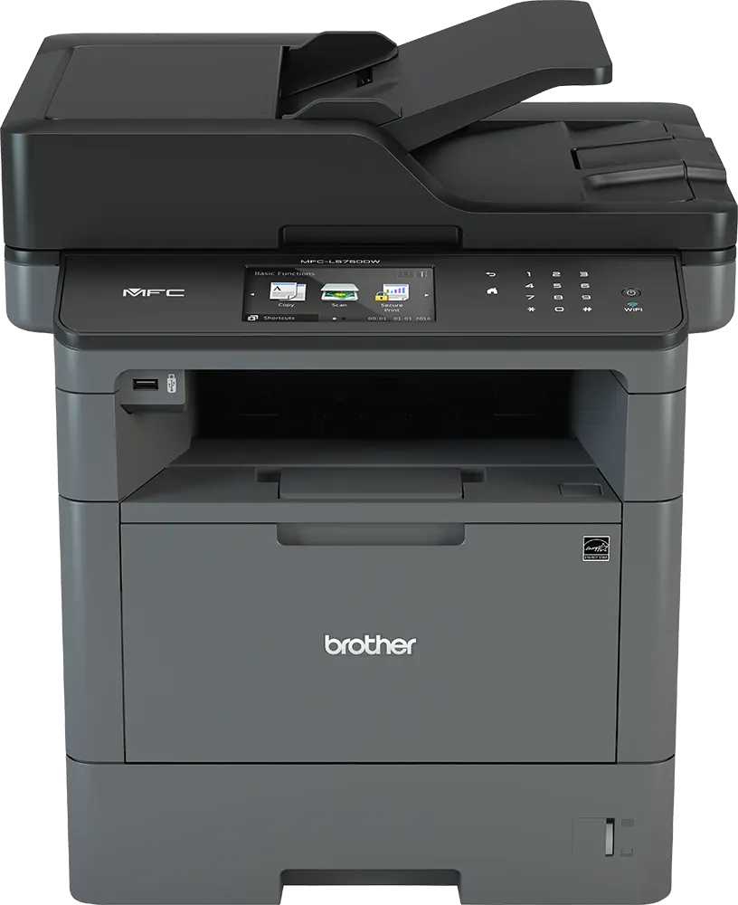 طابعة ليزرجيت براذر أحادية اللون، متعددة الوظائف، فاكس، لاسلكية، لون أسود، MFC-L5755DW
