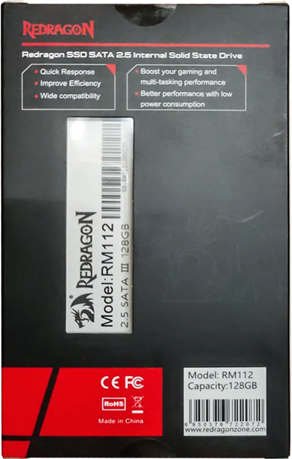 هارد ديسك ريدراجون داخلي SSD، سعة 128 جيجابايت، 2.5 بوصة، أسود، موديل RM112