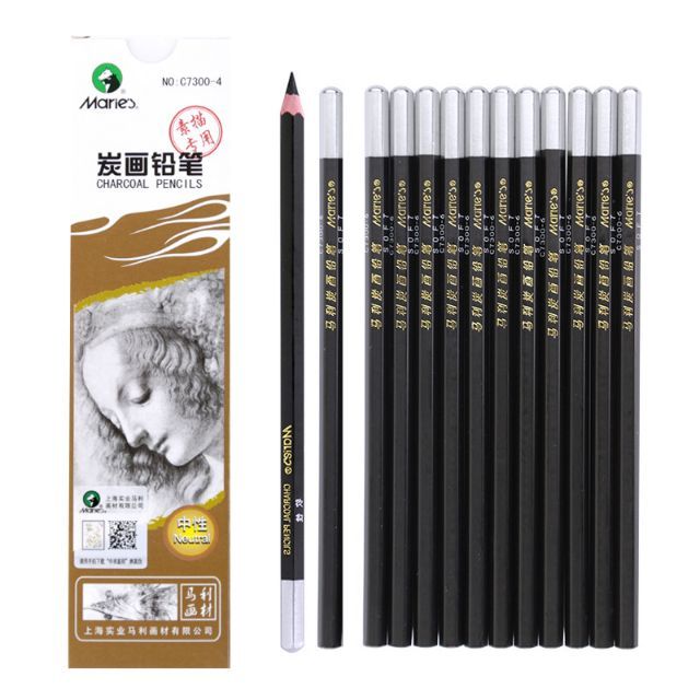 Maries Soft Black Charcoal Pencil, 1 Piece, C7300.6