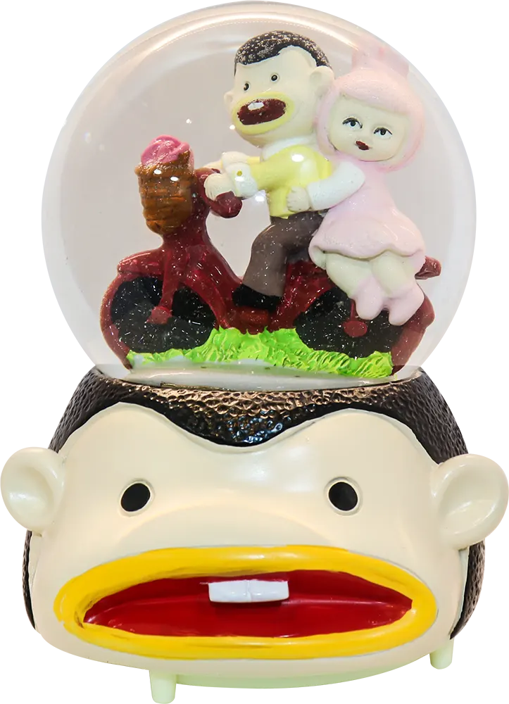 بلورة موسيقية بقاعدة و شخصيات رمضان، مع نغمة وإضاءة ، متعددة الألوان، موديل FN-1 BO-1 BT-2-1