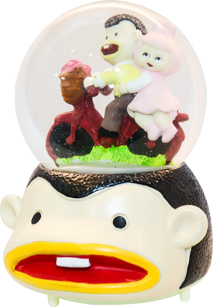 بلورة موسيقية بقاعدة و شخصيات رمضان، مع نغمة وإضاءة ، متعددة الألوان، موديل FN-1 BO-1 BT-2-1