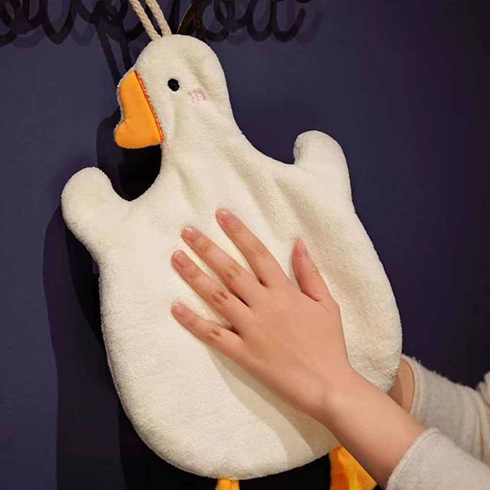 فوطة مطبخ علي شكل بطة ، مايكروفايبر ، ابيض او رصاصي ، موديل 64-8