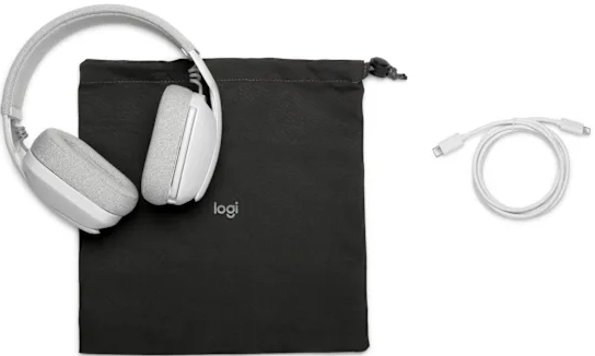 Logitech ZONE VIBE Wireless Headset, Bluetooth 5.2, Dual omni-directional Mics, Noise Cancelling, White, ZONE VIBE 100 - 981-001219