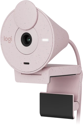Logitech Brio 300 Webcam, 2MP, FHD, Mono Noise-Reducting Microphone, Type-C Connection, Rose, 960-001448