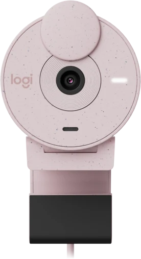 Logitech Brio 300 Webcam, 2MP, FHD, Mono Noise-Reducting Microphone, Type-C Connection, Rose, 960-001448