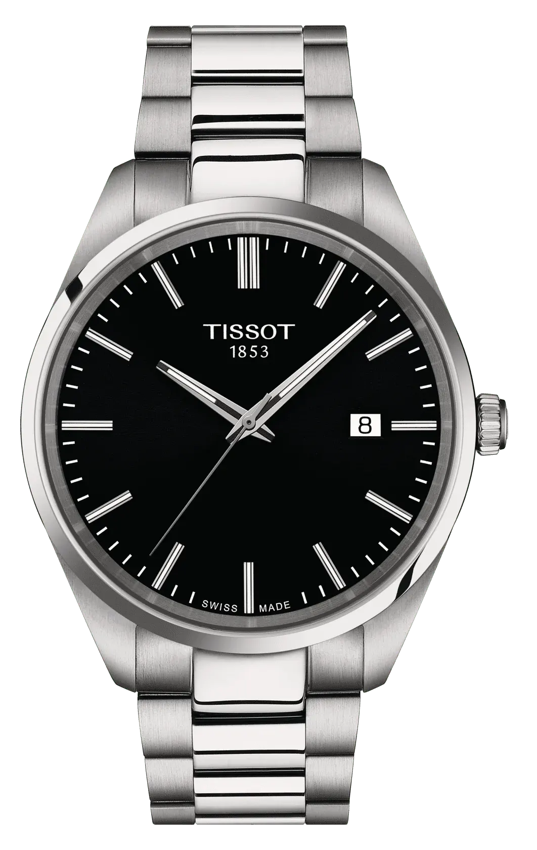 Tissot Swiss Men's Watch , Round Hands , Stainless Steel Strap , Water Resistant , Silver, T150-410-11-051