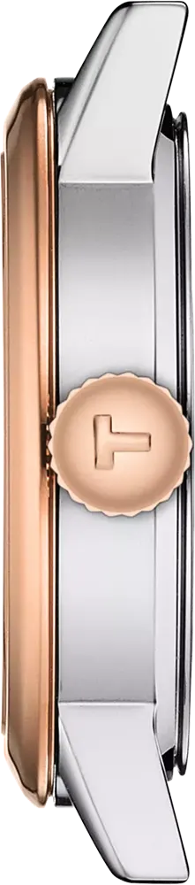 Tissot Women's Watch, White  Dial , Round Hands , Silver* Rose Gold Stainless Steel Strap, Analog Wrist Watch, silver* Rose Gold, T137-210-33-021