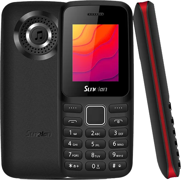 هاتف سونلان S101 ثنائي الشريحة، شاشة 1.8 بوصة، ذاكرة داخلية 64 ميجابايت، رامات 32 ميجابايت، أسود*أحمر