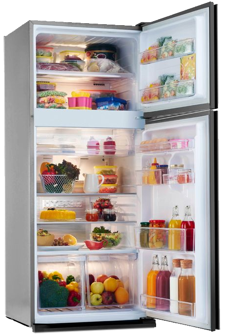 Tornado No Frost Refrigerator , 450 Liters , 2 Doors , Inverter Technology , Dark Stainless , RF-580TV-DST