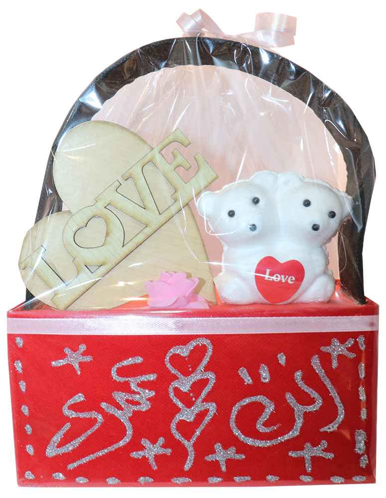 بوكس هدايا للفلانتين ، دباديب ، مقاس 25 سم ، أحمر ، موديل 43