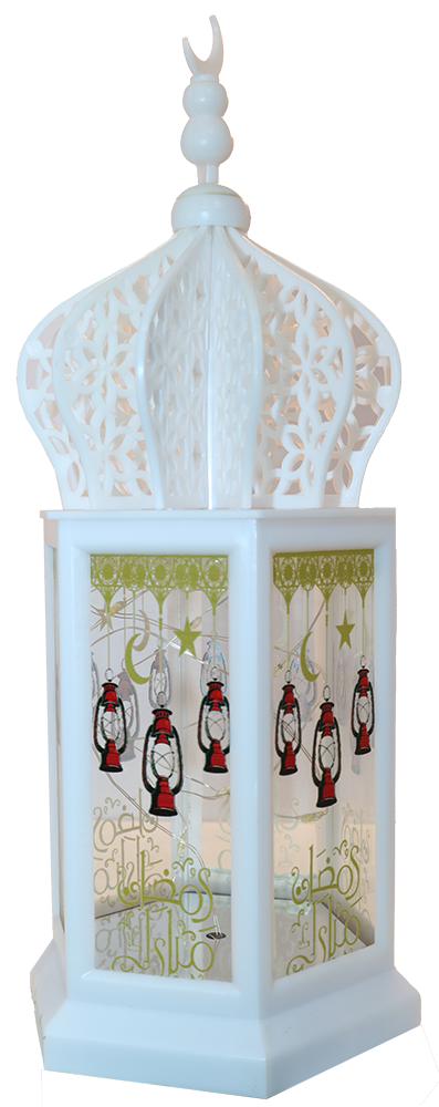 فانوس رمضان شكل قبة سداسي ، مقاس 25 سم ، الوان متعددة ، موديل 3-7473