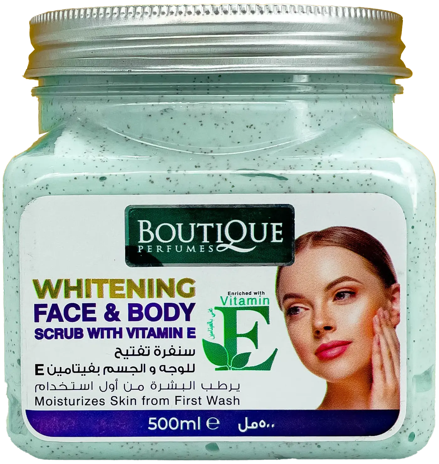 Boutique Perfumes Vitamin E Face & Body Scrub, whitening Body Scrub, 500ml.