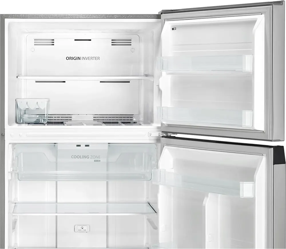 ثلاجة توشيبا نوفروست، 535 لتر، 2 باب، انفرتر، شاشة ديجيتال، ستانلس ستيل، فضي ، موديل GR-RT702WE-PMN(02)