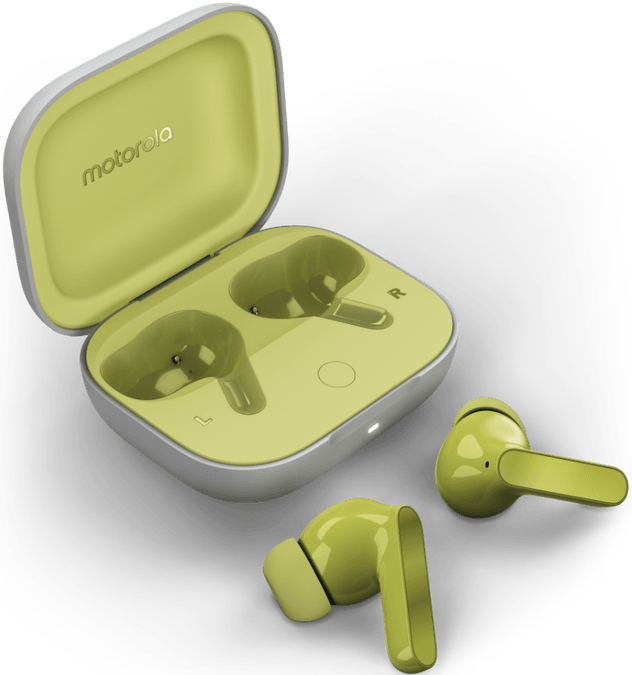 سماعة أذن لاسلكية موتورولا ، بلوتوث 5.3 ، إلغاء الضوضاء النشط ، أخضر فاتح ، XT2443-1