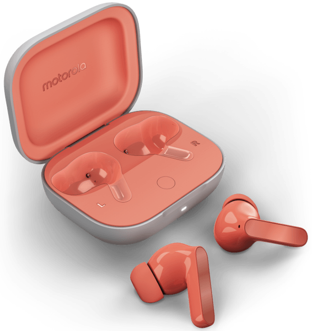 Motorola Wireless Earphones, Bluetooth 5.3, Active Noise Cancellation, CORAL PEACH, XT2443-1