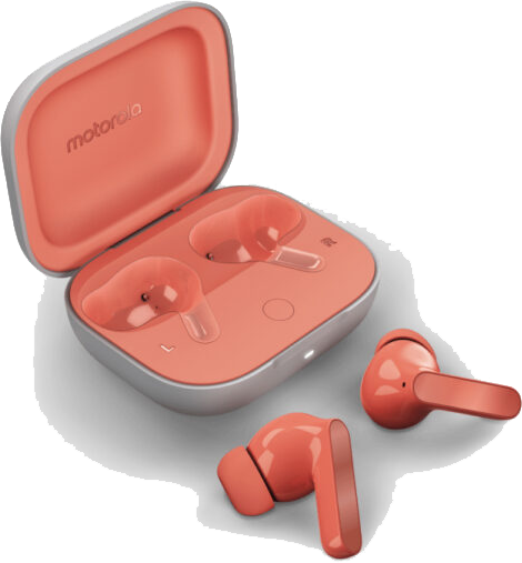 Motorola Wireless Earphones, Bluetooth 5.3, Active Noise Cancellation, CORAL PEACH, XT2443-1