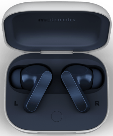 سماعة أذن لاسلكية موتورولا ، بلوتوث 5.3 ، إلغاء الضوضاء النشط ، أزرق غامق، XT2443-1