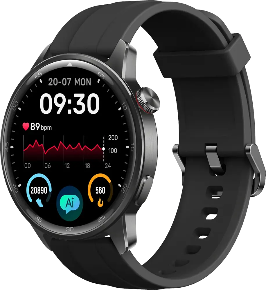 Realme Smart Watch S2, Bluetooth v5.3, 1.43 Inch Touch Screen, Water Resistant, 380mAh Battery, Midnight Black
