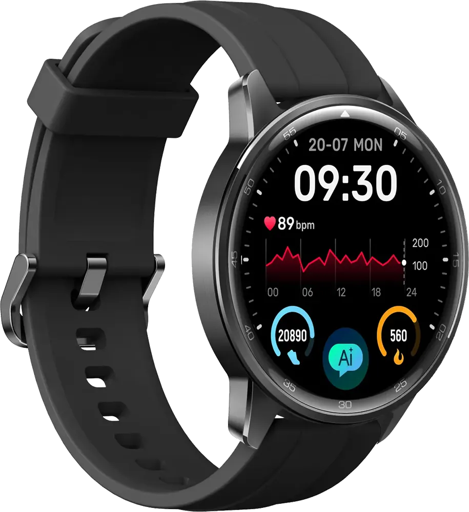 Realme Smart Watch S2, Bluetooth v5.3, 1.43 Inch Touch Screen, Water Resistant, 380mAh Battery, Midnight Black