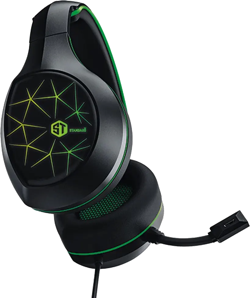 Standard Smart Wired Gaming Headset, Wired, Microphone, LED Light, Black*Green , GM-3502G