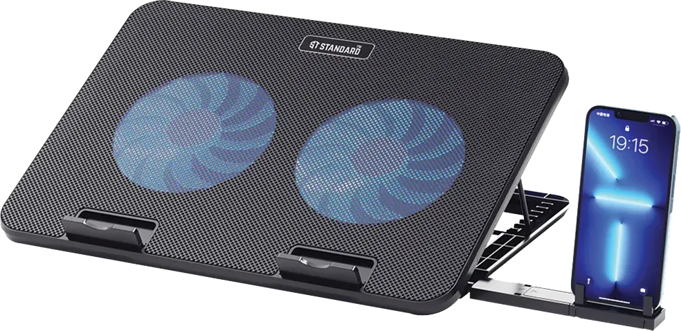 Laptop Cooling Standard 15.6 Inch Pad, 2 Fans, Black, ICE-02