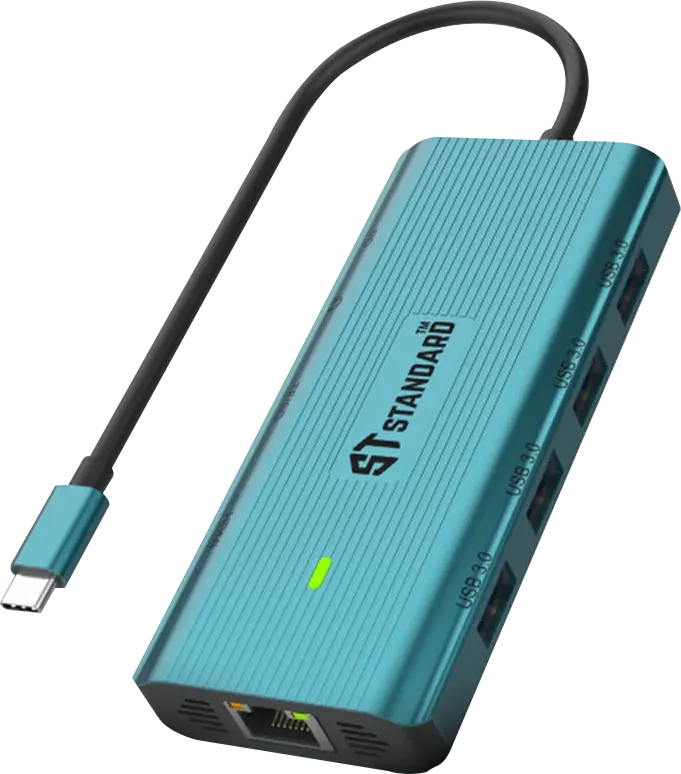 USB-C Multi-Function Dock Station HUB Standard , 10 Outputs, Blue, ST-UC962