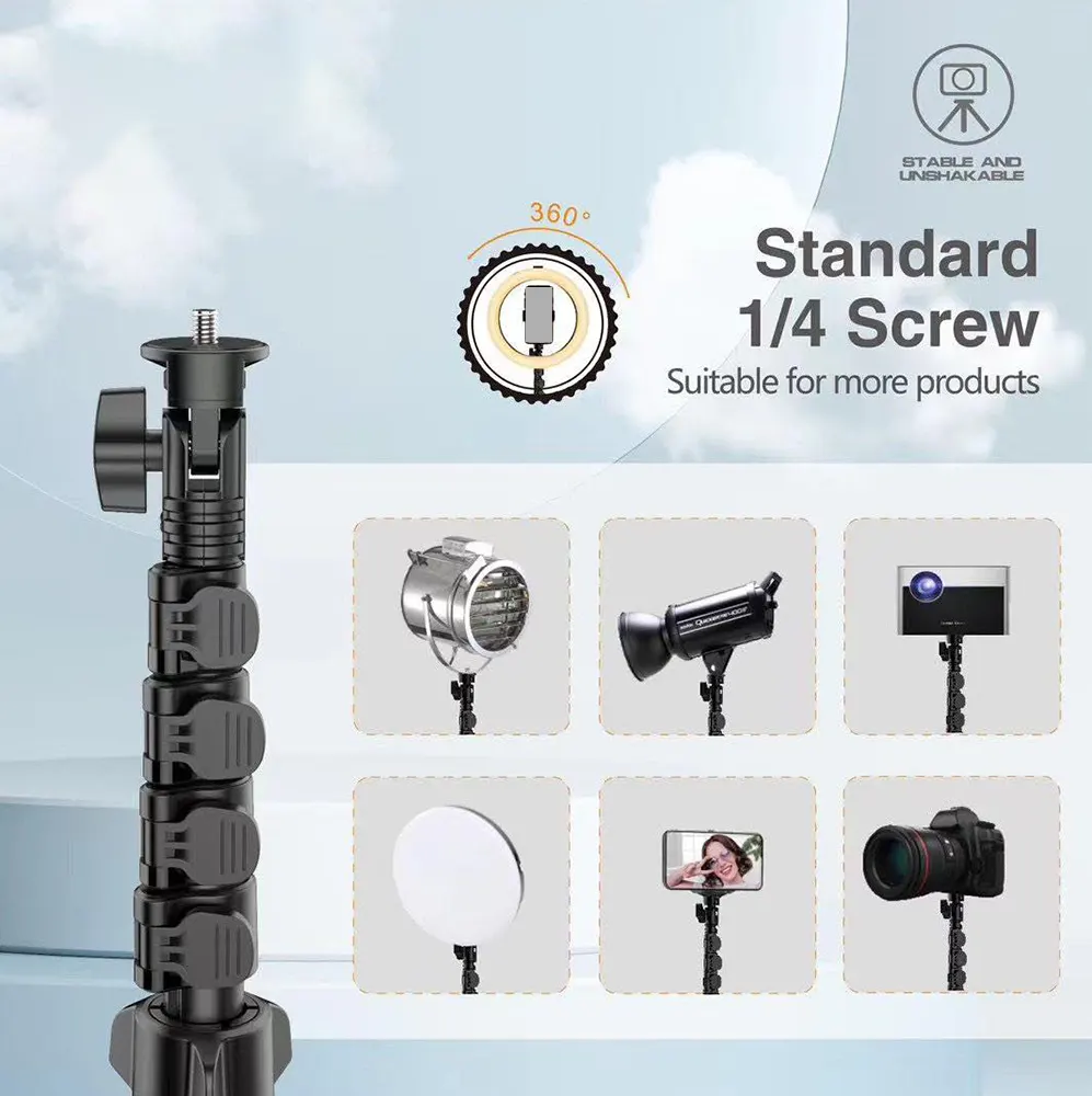 Stand Tripod Plokama With Selfie Stick , 170cm, Bluetooth Remote, Black, PK-996