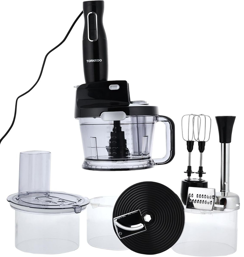 Tornado Hand Blender, 1000 Watt , 900 ml Cup , With Stainless Steel Knife , Black, THB.1000MK