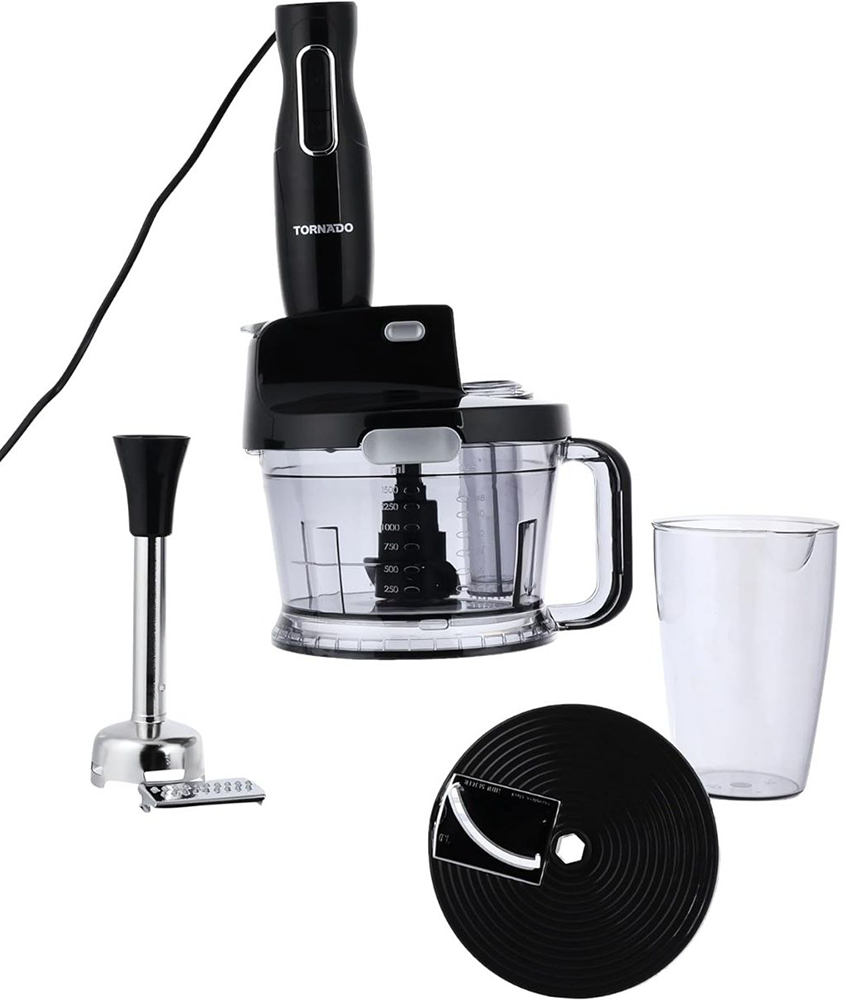 Tornado Hand Blender, 1000 Watt , 900 ml Cup , With Stainless Steel Knife , Black, THB.1000MK