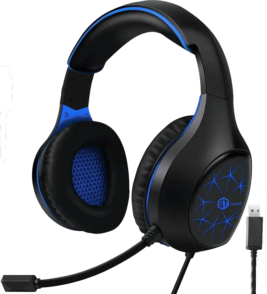 Standard Smart Wired Headset, Surround Stereo Sound, Noise Cancelling Mic, Blue, GM-2100ENC