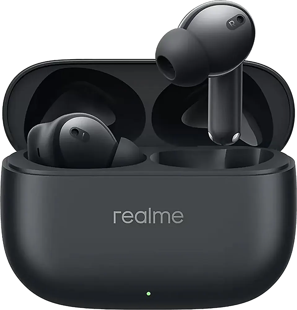 سماعة ايربودز ريلمي بودز T310 ، بلوتوث 5.3، مقاومة للماء، خاصية إلغاء الضوضاء ANC، أسود