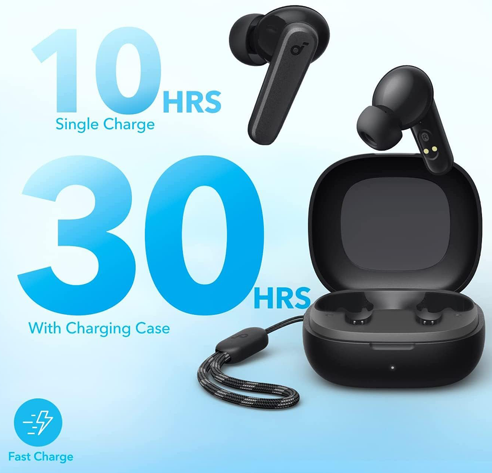 سماعات أذن ساوند كور R50i اللاسلكية من انكر ، مقاومة للماء IPX5 ، بلوتوث 5.3 ،شحن سريع ، أسود ، A3949H12 - DA