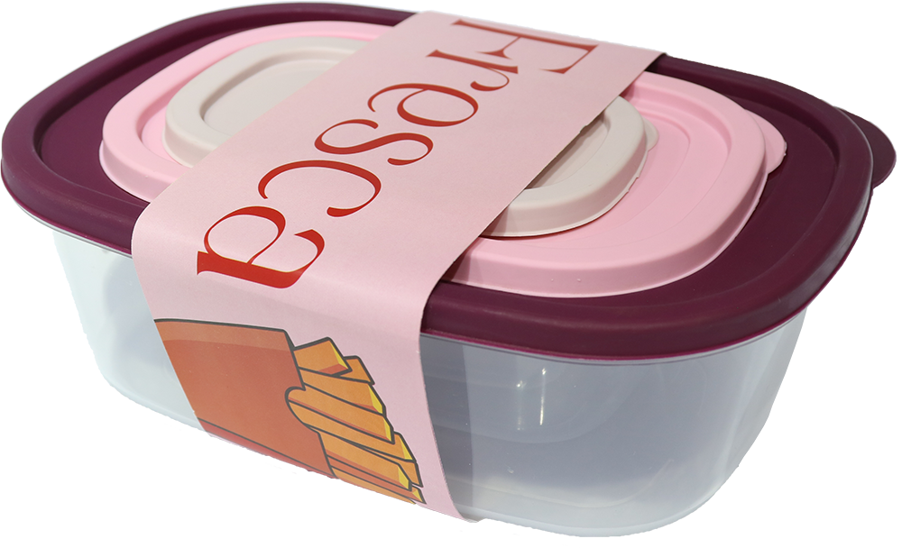 طقم علب ثلاجة فريسكا، 3 قطع ، متعدد الألوان