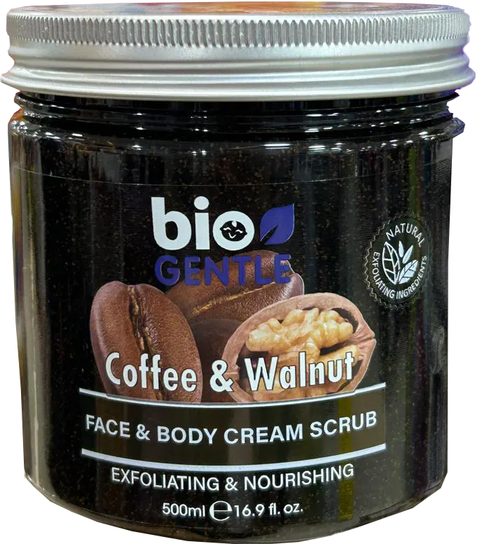 Bio Gentle Face & Body Cream Scrub With Coffee & Walnut, 500 Ml .