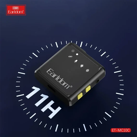 Earldom Wireless Microphone, Dual , Noise Cancelling, Type-c Connector, Black, ET-MC10C