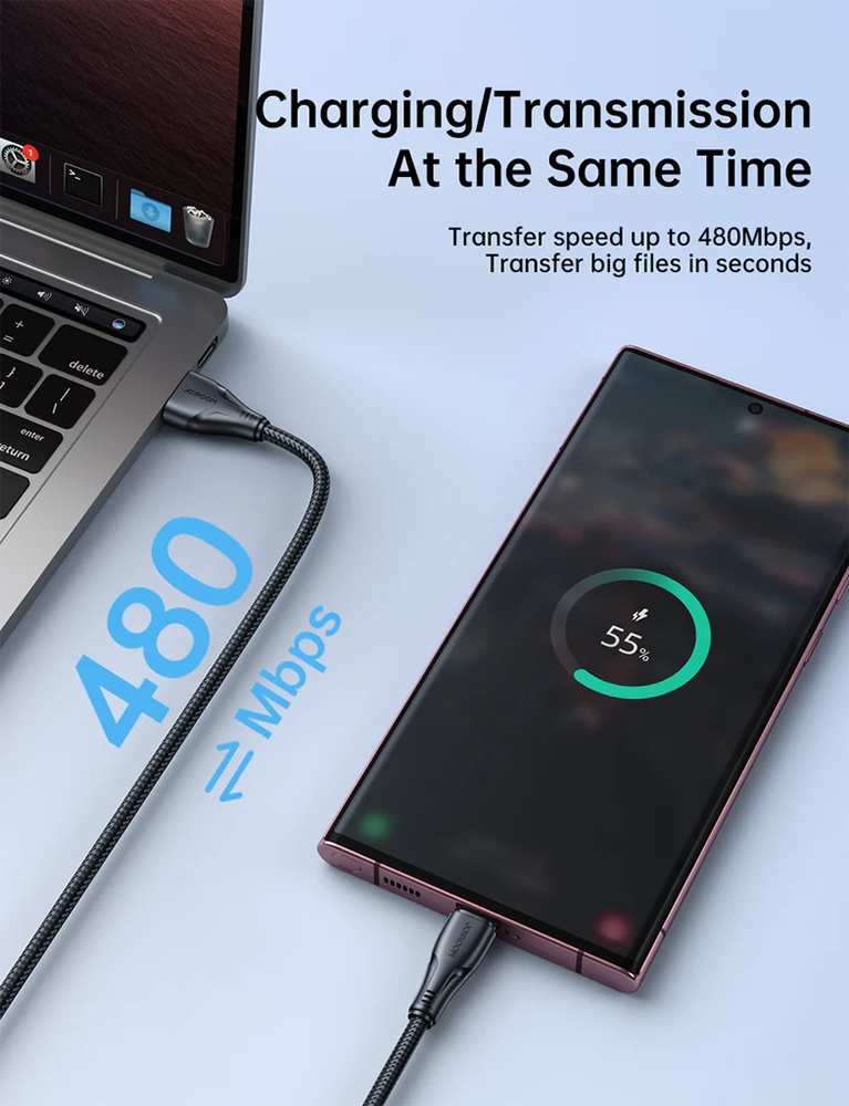 Joyroom Fast Charging and Data Transfer Cable, Extraordinary Series ,Fast Charging, 3A, USB-A to Type-C, Black, S-UC027A11