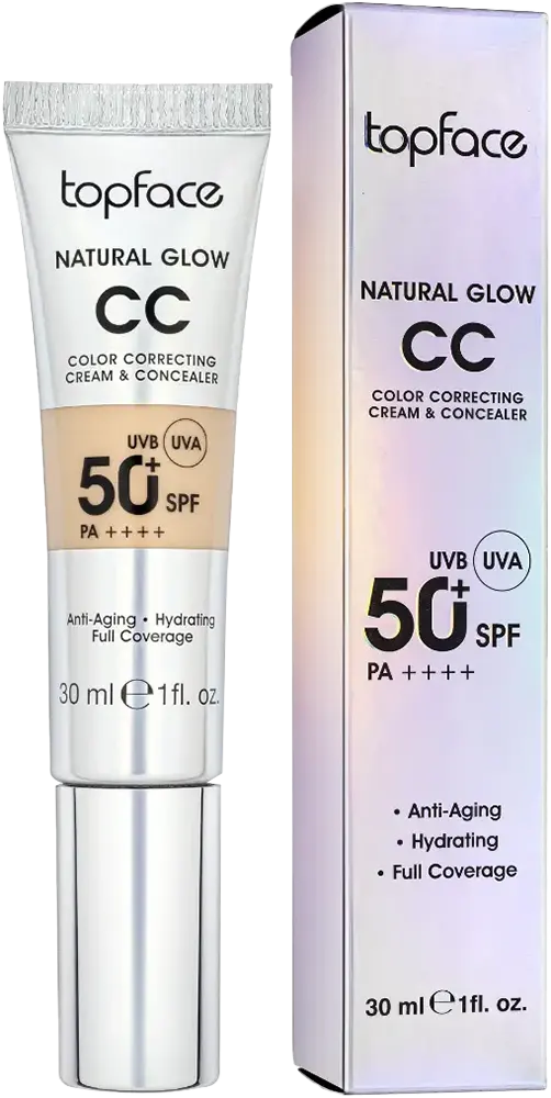 Topface Natural Glow CC Color Correcting Cream & Concealer 50+ SPF, 003