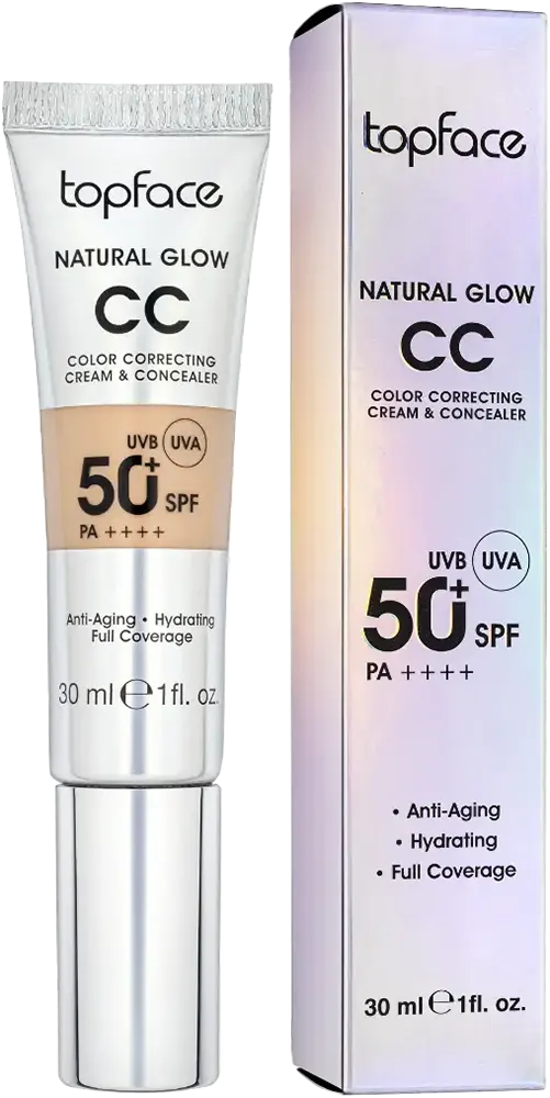 Topface Natural Glow CC Color Correcting Cream & Concealer 50+ SPF, 004